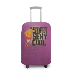 Чехол для чемодана 3D с принтом Smart Sexy Cool в Екатеринбурге, 86% полиэфир, 14% спандекс | двустороннее нанесение принта, прорези для ручек и колес | scooby doo | vdosadir | velma dinkle | велма динкли | скуби ду | уильям ханна