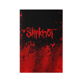 Обложка для паспорта матовая кожа с принтом Slipknot (9) в Екатеринбурге, натуральная матовая кожа | размер 19,3 х 13,7 см; прозрачные пластиковые крепления | devil | metal | music | rock | satana | slipknot | дьявол | метал | музыка | рок | сатана | слипкнот