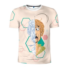 Мужская футболка 3D спортивная с принтом Shaggy в Екатеринбурге, 100% полиэстер с улучшенными характеристиками | приталенный силуэт, круглая горловина, широкие плечи, сужается к линии бедра | scooby doo | shaggy | vdosadir | скуби ду | уильям ханна | шегги
