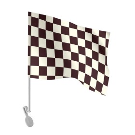 Флаг для автомобиля с принтом Шахматка в Екатеринбурге, 100% полиэстер | Размер: 30*21 см | квадраты | текстуры | узор шахматка | узоры | чб | чб квадраты | чб узор | шахматка | шахматная доска | шахматы