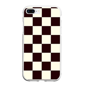 Чехол для iPhone 7Plus/8 Plus матовый с принтом Шахматка в Екатеринбурге, Силикон | Область печати: задняя сторона чехла, без боковых панелей | квадраты | текстуры | узор шахматка | узоры | чб | чб квадраты | чб узор | шахматка | шахматная доска | шахматы