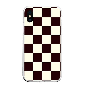 Чехол для iPhone XS Max матовый с принтом Шахматка в Екатеринбурге, Силикон | Область печати: задняя сторона чехла, без боковых панелей | квадраты | текстуры | узор шахматка | узоры | чб | чб квадраты | чб узор | шахматка | шахматная доска | шахматы