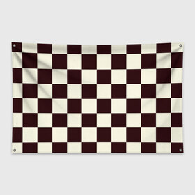 Флаг-баннер с принтом Шахматка в Екатеринбурге, 100% полиэстер | размер 67 х 109 см, плотность ткани — 95 г/м2; по краям флага есть четыре люверса для крепления | Тематика изображения на принте: квадраты | текстуры | узор шахматка | узоры | чб | чб квадраты | чб узор | шахматка | шахматная доска | шахматы