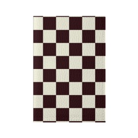 Обложка для паспорта матовая кожа с принтом Шахматка в Екатеринбурге, натуральная матовая кожа | размер 19,3 х 13,7 см; прозрачные пластиковые крепления | Тематика изображения на принте: квадраты | текстуры | узор шахматка | узоры | чб | чб квадраты | чб узор | шахматка | шахматная доска | шахматы