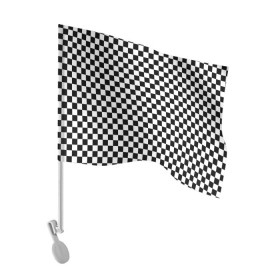 Флаг для автомобиля с принтом Шахматка мелкая в Екатеринбурге, 100% полиэстер | Размер: 30*21 см | квадраты | мелкая шахматка | текстуры | узор шахматка | узоры | чб | чб квадраты | чб узор | шахматка | шахматная доска | шахматы