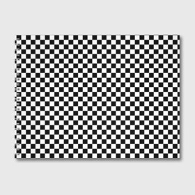 Альбом для рисования с принтом Шахматка мелкая в Екатеринбурге, 100% бумага
 | матовая бумага, плотность 200 мг. | Тематика изображения на принте: квадраты | мелкая шахматка | текстуры | узор шахматка | узоры | чб | чб квадраты | чб узор | шахматка | шахматная доска | шахматы