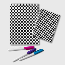 Блокнот с принтом Шахматка мелкая в Екатеринбурге, 100% бумага | 48 листов, плотность листов — 60 г/м2, плотность картонной обложки — 250 г/м2. Листы скреплены удобной пружинной спиралью. Цвет линий — светло-серый
 | квадраты | мелкая шахматка | текстуры | узор шахматка | узоры | чб | чб квадраты | чб узор | шахматка | шахматная доска | шахматы