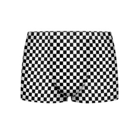 Мужские трусы 3D с принтом Шахматка мелкая в Екатеринбурге, 50% хлопок, 50% полиэстер | классическая посадка, на поясе мягкая тканевая резинка | Тематика изображения на принте: квадраты | мелкая шахматка | текстуры | узор шахматка | узоры | чб | чб квадраты | чб узор | шахматка | шахматная доска | шахматы