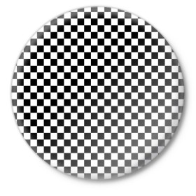 Значок с принтом Шахматка мелкая в Екатеринбурге,  металл | круглая форма, металлическая застежка в виде булавки | квадраты | мелкая шахматка | текстуры | узор шахматка | узоры | чб | чб квадраты | чб узор | шахматка | шахматная доска | шахматы