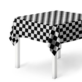 Скатерть 3D с принтом Шахматка мелкая в Екатеринбурге, 100% полиэстер (ткань не мнется и не растягивается) | Размер: 150*150 см | квадраты | мелкая шахматка | текстуры | узор шахматка | узоры | чб | чб квадраты | чб узор | шахматка | шахматная доска | шахматы