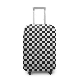 Чехол для чемодана 3D с принтом Шахматка мелкая в Екатеринбурге, 86% полиэфир, 14% спандекс | двустороннее нанесение принта, прорези для ручек и колес | квадраты | мелкая шахматка | текстуры | узор шахматка | узоры | чб | чб квадраты | чб узор | шахматка | шахматная доска | шахматы