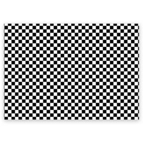 Поздравительная открытка с принтом Шахматка мелкая в Екатеринбурге, 100% бумага | плотность бумаги 280 г/м2, матовая, на обратной стороне линовка и место для марки
 | квадраты | мелкая шахматка | текстуры | узор шахматка | узоры | чб | чб квадраты | чб узор | шахматка | шахматная доска | шахматы