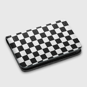 Картхолдер с принтом с принтом Шахматка в Екатеринбурге, натуральная матовая кожа | размер 7,3 х 10 см; кардхолдер имеет 4 кармана для карт; | квадраты | текстуры | узор шахматка | узоры | чб | чб квадраты | чб узор | шахматка | шахматная доска | шахматы
