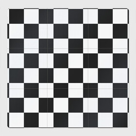 Магнитный плакат 3Х3 с принтом Шахматка в Екатеринбурге, Полимерный материал с магнитным слоем | 9 деталей размером 9*9 см | квадраты | текстуры | узор шахматка | узоры | чб | чб квадраты | чб узор | шахматка | шахматная доска | шахматы