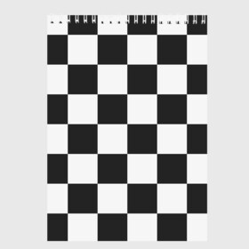 Скетчбук с принтом Шахматка в Екатеринбурге, 100% бумага
 | 48 листов, плотность листов — 100 г/м2, плотность картонной обложки — 250 г/м2. Листы скреплены сверху удобной пружинной спиралью | квадраты | текстуры | узор шахматка | узоры | чб | чб квадраты | чб узор | шахматка | шахматная доска | шахматы