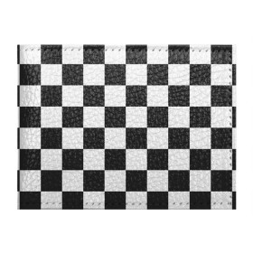 Обложка для студенческого билета с принтом Шахматка в Екатеринбурге, натуральная кожа | Размер: 11*8 см; Печать на всей внешней стороне | квадраты | текстуры | узор шахматка | узоры | чб | чб квадраты | чб узор | шахматка | шахматная доска | шахматы