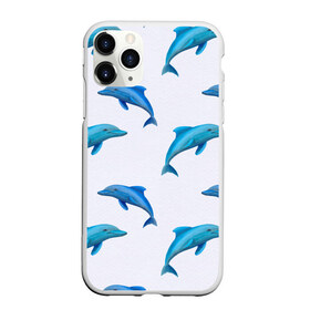 Чехол для iPhone 11 Pro матовый с принтом Рай для дельфина в Екатеринбурге, Силикон |  | арт | дельфин | дельфины | искусство | морское | океан | паттерн | рыба | рыбы
