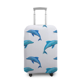 Чехол для чемодана 3D с принтом Рай для дельфина в Екатеринбурге, 86% полиэфир, 14% спандекс | двустороннее нанесение принта, прорези для ручек и колес | арт | дельфин | дельфины | искусство | морское | океан | паттерн | рыба | рыбы