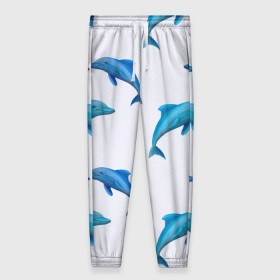 Женские брюки 3D с принтом Рай для дельфина в Екатеринбурге, полиэстер 100% | прямой крой, два кармана без застежек по бокам, с мягкой трикотажной резинкой на поясе и по низу штанин. В поясе для дополнительного комфорта — широкие завязки | арт | дельфин | дельфины | искусство | морское | океан | паттерн | рыба | рыбы
