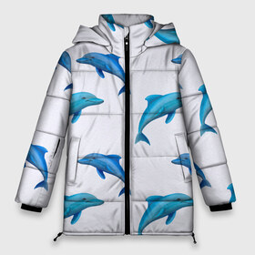 Женская зимняя куртка 3D с принтом Рай для дельфина в Екатеринбурге, верх — 100% полиэстер; подкладка — 100% полиэстер; утеплитель — 100% полиэстер | длина ниже бедра, силуэт Оверсайз. Есть воротник-стойка, отстегивающийся капюшон и ветрозащитная планка. 

Боковые карманы с листочкой на кнопках и внутренний карман на молнии | арт | дельфин | дельфины | искусство | морское | океан | паттерн | рыба | рыбы