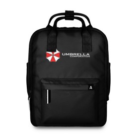 Женский рюкзак 3D с принтом Umbrella Corporation 2 в Екатеринбурге, 100% полиэстер | лямки с регулируемой длиной, сверху ручки, чтобы рюкзак нести как сумку. Основное отделение закрывается на молнию, как и внешний карман. Внутри два дополнительных кармана, один из которых закрывается на молнию. По бокам два дополнительных кармашка, куда поместится маленькая бутылочка
 | umbrella corporatio | корпорация амбрелла | обитель зла