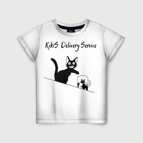 Детская футболка 3D с принтом Kikis Delivery Service в Екатеринбурге, 100% гипоаллергенный полиэфир | прямой крой, круглый вырез горловины, длина до линии бедер, чуть спущенное плечо, ткань немного тянется | ведьмина служба доставки | студия гибли | хаяо миядзаки