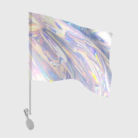 Флаг для автомобиля с принтом Фольга в Екатеринбурге, 100% полиэстер | Размер: 30*21 см | abstraction | абстрактный фон | абстракция | блестящая | блестящий | глянец | глянцевый | калейдоскоп | переливающийся | психоделика | разводы | разводы краски | текстура | фольга