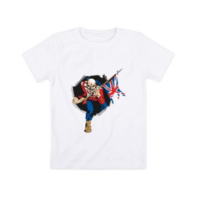 Детская футболка хлопок с принтом Iron Maiden в Екатеринбурге, 100% хлопок | круглый вырез горловины, полуприлегающий силуэт, длина до линии бедер | iron maiden | арт | железная дева | металл | музыка | рок группа