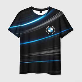 Мужская футболка 3D с принтом BMW. в Екатеринбурге, 100% полиэфир | прямой крой, круглый вырез горловины, длина до линии бедер | abstract | bmw | bmw 2020 | car | geometry | motorsport | sport | texture | абстракция | авто | автомобиль | бмв | геометрия | моторспорт | новый лого bmw | спорт | текстура