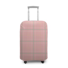 Чехол для чемодана 3D с принтом Шотландка Розовая в Екатеринбурге, 86% полиэфир, 14% спандекс | двустороннее нанесение принта, прорези для ручек и колес | в клетку | в клеточку | классика | классические | клетка | клетчатые | красная клетка | шотландка | шотландская клетка