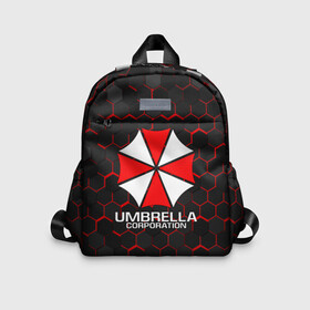 Детский рюкзак 3D с принтом UMBRELLA CORP в Екатеринбурге, 100% полиэстер | лямки с регулируемой длиной, сверху петелька, чтобы рюкзак можно было повесить на вешалку. Основное отделение закрывается на молнию, как и внешний карман. Внутри дополнительный карман. По бокам два дополнительных кармашка | ada wong | biohazard | leon | nemesis | project resistance | raccoon city | re | re3 | resident evil | resident evil 3 | rpd | stars | umbrella | ада вонг | амбрелла | немезис | ужасы