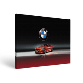 Холст прямоугольный с принтом BMW в Екатеринбурге, 100% ПВХ |  | bmw | car | germany | prestige | red | автомобиль | бмв | германия | красный | престиж