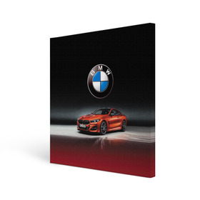 Холст квадратный с принтом BMW в Екатеринбурге, 100% ПВХ |  | bmw | car | germany | prestige | red | автомобиль | бмв | германия | красный | престиж