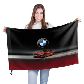 Флаг 3D с принтом BMW в Екатеринбурге, 100% полиэстер | плотность ткани — 95 г/м2, размер — 67 х 109 см. Принт наносится с одной стороны | bmw | car | germany | prestige | red | автомобиль | бмв | германия | красный | престиж