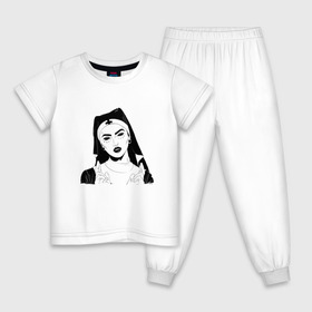 Детская пижама хлопок с принтом Saint Lady в Екатеринбурге, 100% хлопок |  брюки и футболка прямого кроя, без карманов, на брюках мягкая резинка на поясе и по низу штанин
 | saint | гот | готы | демоны | монашка | сатана | святая | тату | фэнтази