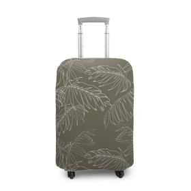 Чехол для чемодана 3D с принтом листья пальмы в Екатеринбурге, 86% полиэфир, 14% спандекс | двустороннее нанесение принта, прорези для ручек и колес | casual | summer | летние | лето | пляжное | тренд | тропики