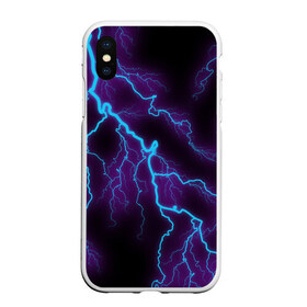 Чехол для iPhone XS Max матовый с принтом МОЛНИЯ в Екатеринбурге, Силикон | Область печати: задняя сторона чехла, без боковых панелей | гроза | гром | молния | небо | неон | неоновый | ночь | природа | разряд | текстура | ток | электричество | яркий