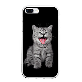 Чехол для iPhone 7Plus/8 Plus матовый с принтом Кричащий кот в Екатеринбурге, Силикон | Область печати: задняя сторона чехла, без боковых панелей | животные | звери | зевающий кот | кися | кот | котенок | котики | коты | кричащий кот | минимализм | питомцы | прикольные картинки