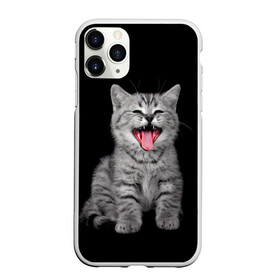 Чехол для iPhone 11 Pro Max матовый с принтом Кричащий кот в Екатеринбурге, Силикон |  | животные | звери | зевающий кот | кися | кот | котенок | котики | коты | кричащий кот | минимализм | питомцы | прикольные картинки