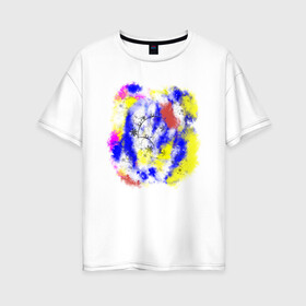 Женская футболка хлопок Oversize с принтом Красочное небо в Екатеринбурге, 100% хлопок | свободный крой, круглый ворот, спущенный рукав, длина до линии бедер
 | 2020 | абстракция | краски | настроение | небо | позитив | цвета | яркая