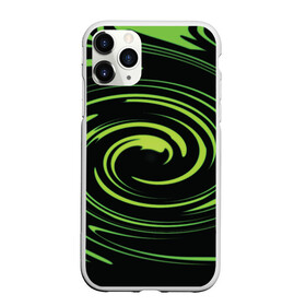 Чехол для iPhone 11 Pro Max матовый с принтом Twisted greens в Екатеринбурге, Силикон |  | green | абстракция | волны | геометрия | зелёный | кислотный | круги | скручивание