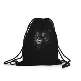 Рюкзак-мешок 3D с принтом Тигр в Екатеринбурге, 100% полиэстер | плотность ткани — 200 г/м2, размер — 35 х 45 см; лямки — толстые шнурки, застежка на шнуровке, без карманов и подкладки | арт | большие кошки | голова тигра | животные | тигр | хищники