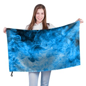 Флаг 3D с принтом ОГОНЬ BLUE в Екатеринбурге, 100% полиэстер | плотность ткани — 95 г/м2, размер — 67 х 109 см. Принт наносится с одной стороны | битва огней | неон | неоновый | огонь | пламя | пожар | синий | стихия | текстура | цветной | яркий