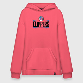 Худи SuperOversize хлопок с принтом Los Angeles Clippers (1) в Екатеринбурге, 70% хлопок, 30% полиэстер, мягкий начес внутри | карман-кенгуру, эластичная резинка на манжетах и по нижней кромке, двухслойный капюшон
 | ball | basketball | clippers | sport | streetball | баскетбол | клипперс | мяч | нба | спорт | стритбол