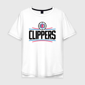 Мужская футболка хлопок Oversize с принтом Los Angeles Clippers (1) в Екатеринбурге, 100% хлопок | свободный крой, круглый ворот, “спинка” длиннее передней части | Тематика изображения на принте: ball | basketball | clippers | sport | streetball | баскетбол | клипперс | мяч | нба | спорт | стритбол