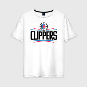 Женская футболка хлопок Oversize с принтом Los Angeles Clippers (1) в Екатеринбурге, 100% хлопок | свободный крой, круглый ворот, спущенный рукав, длина до линии бедер
 | ball | basketball | clippers | sport | streetball | баскетбол | клипперс | мяч | нба | спорт | стритбол