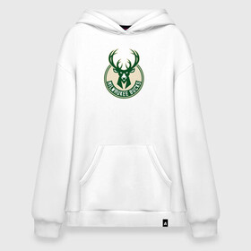 Худи SuperOversize хлопок с принтом Milwaukee Bucks (1) в Екатеринбурге, 70% хлопок, 30% полиэстер, мягкий начес внутри | карман-кенгуру, эластичная резинка на манжетах и по нижней кромке, двухслойный капюшон
 | ball | basketball | milwaukee bucks | sport | streetball | баскетбол | милуоки бакс | мяч | нба | спорт | стритбол