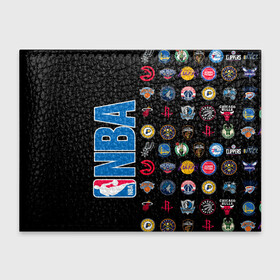 Обложка для студенческого билета с принтом NBA (Team Logos 1) в Екатеринбурге, натуральная кожа | Размер: 11*8 см; Печать на всей внешней стороне | ball | basketball | sport | streetball | баскетбол | мяч | нба | спорт | стритбол