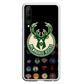 Чехол для Honor P30 с принтом Milwaukee Bucks (3) в Екатеринбурге, Силикон | Область печати: задняя сторона чехла, без боковых панелей | ball | basketball | milwaukee bucks | sport | streetball | баскетбол | милуоки бакс | мяч | нба | спорт | стритбол