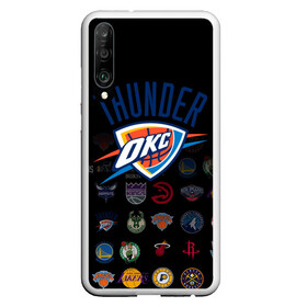 Чехол для Honor P30 с принтом Oklahoma City Thunder (2) в Екатеринбурге, Силикон | Область печати: задняя сторона чехла, без боковых панелей | ball | basketball | sport | streetball | thunder | баскетбол | мяч | нба | спорт | стритбол | тандер